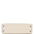 Hermes Special Order (HSS) Kelly Sellier 20 Craie and Black Epsom Palladium Hardware