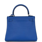 Hermes Kelly Retourne 25 Bleu Royal Swift Palladium Hardware