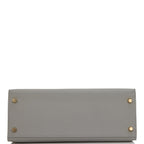 Hermes Special Order (HSS) Kelly Sellier 28 Gris Mouette and Rose Azalee Epsom Brushed Gold Hardware