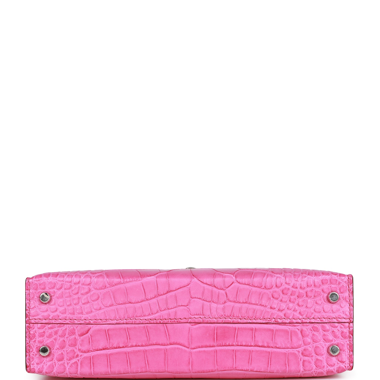 Hermes Kelly Sellier 20 Rose Shocking Matte Alligator Palladium Hardware