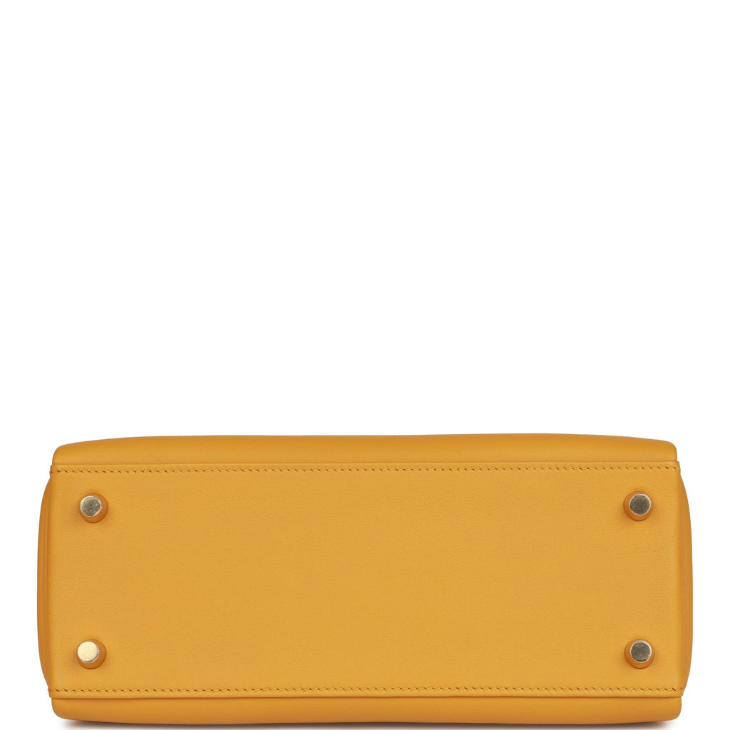Hermes Kelly Retourne 25 Jaune Ambre Swift Gold Hardware