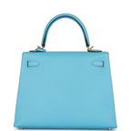 Hermes Kelly Sellier 25 Celeste Epsom Gold Hardware