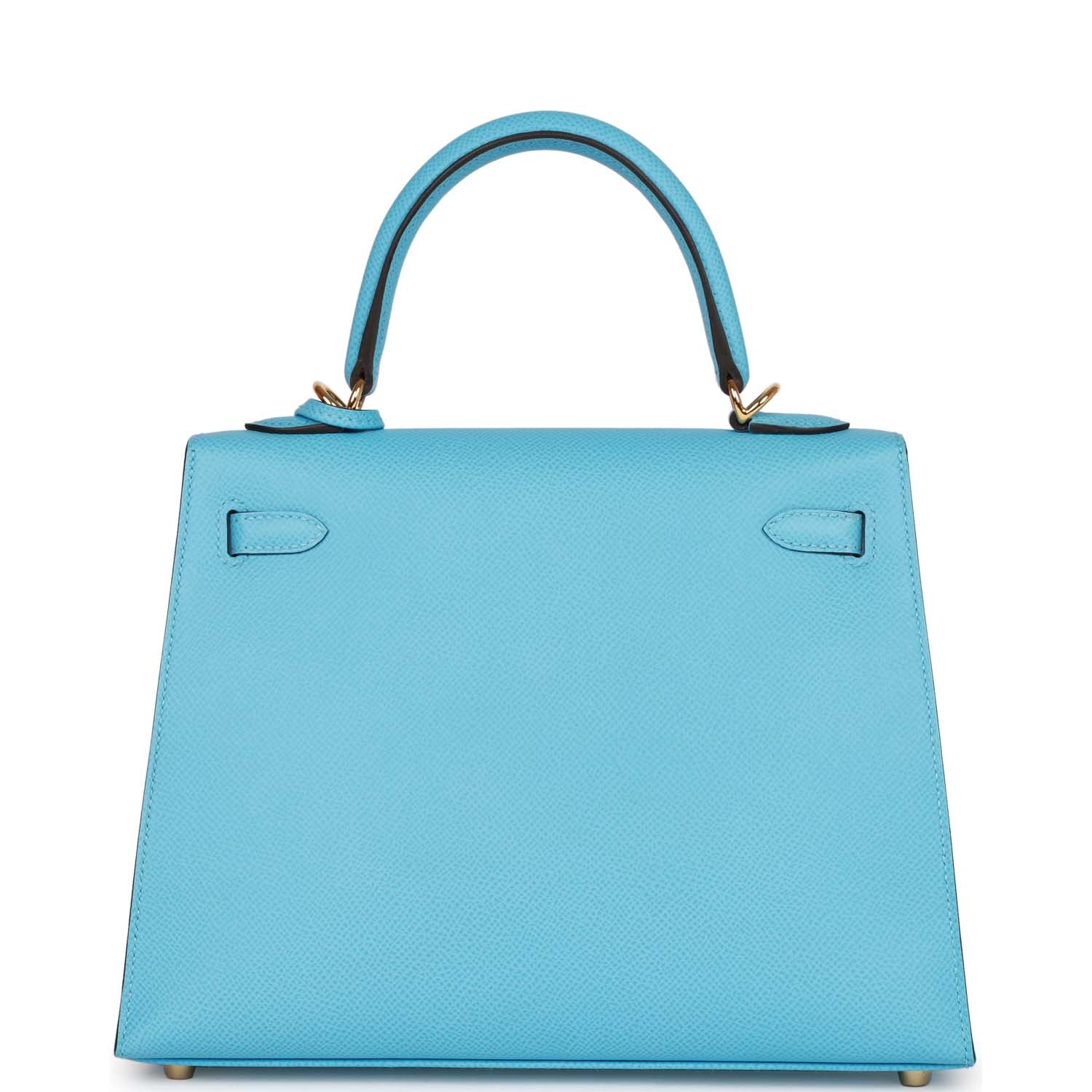 Hermes Kelly Sellier 25 Celeste Epsom Gold Hardware