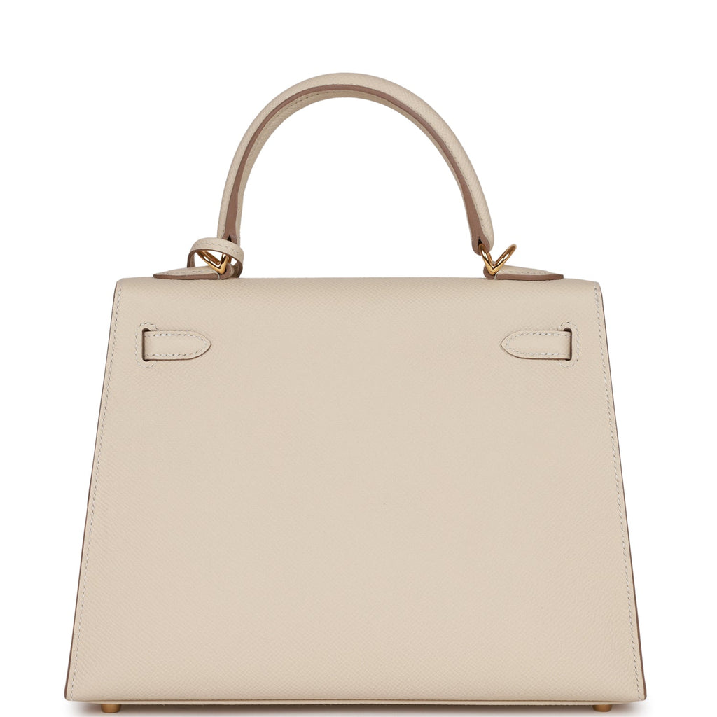 Hermes Kelly Sellier 25 Craie Epsom Gold Hardware