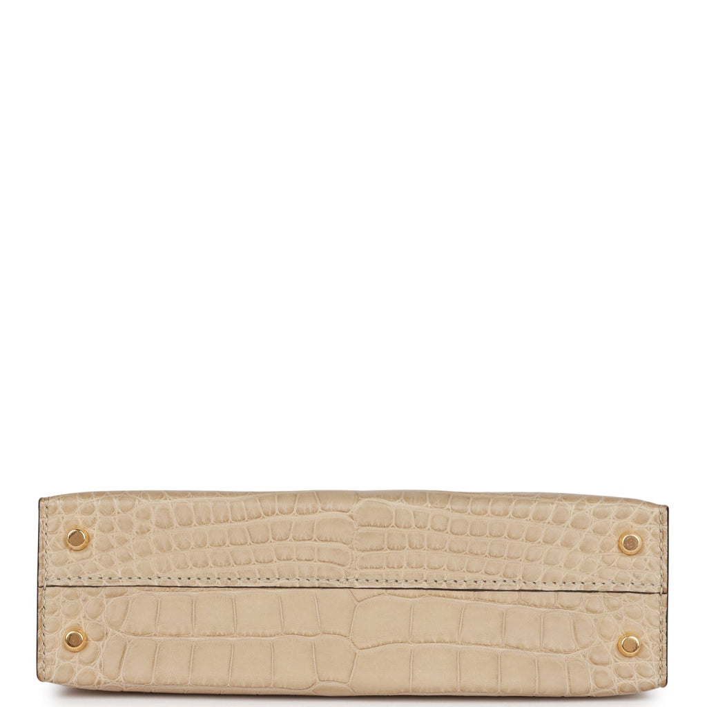 Hermes Kelly 20 Trench Matte Alligator Mississippiensis Gold Hardware