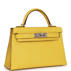 Hermes Kelly Sellier 20 Jaune de Naples Verso Chèvre Palladium Hardware