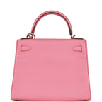 Hermes Kelly Retourne 28 Rose D'Ete Verso Evercolor Palladium Hardware