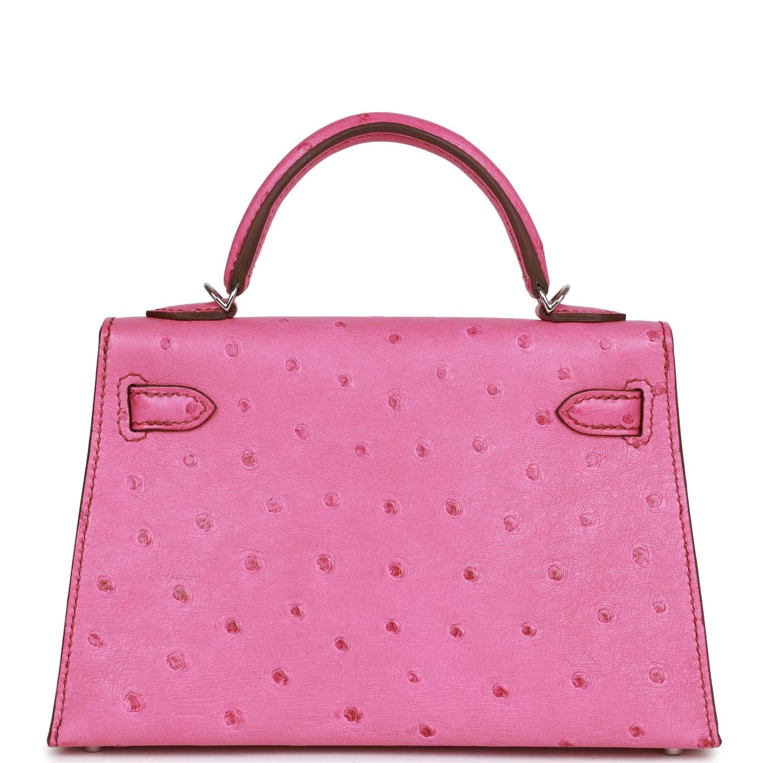 Hermes Kelly Sellier 20 Fuchsia Ostrich Palladium Hardware