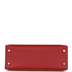 Hermes Kelly Sellier 25 Rubis Madame Gold Hardware
