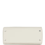 Hermes Kelly Retourne 28 White Evercolor Palladium Hardware
