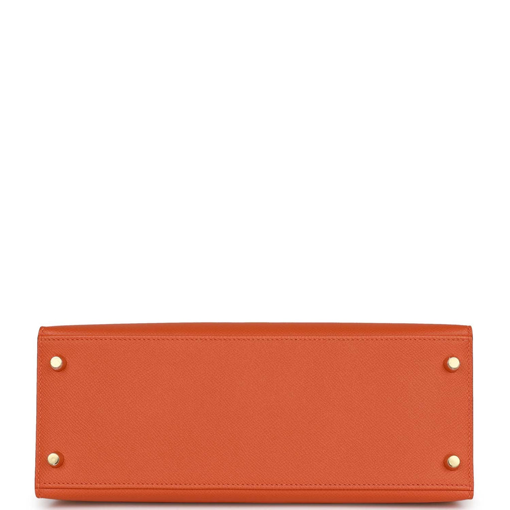 Hermes Kelly Sellier 28 Orange Epsom Gold Hardware