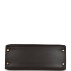 Vintage Hermes Kelly Sellier 28 Chocolate Box Gold Hardware