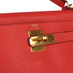 Top Quality Hermes Kelly Retourne 28 Rouge Pivoine Togo Gold Hardware