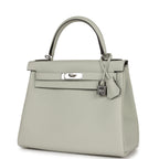 Hermes Kelly Retourne 28 Gris Neve Togo Palladium Hardware
