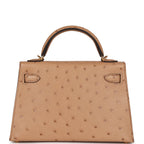 Hermes Kelly Sellier 20 Chai Ostrich Gold Hardware