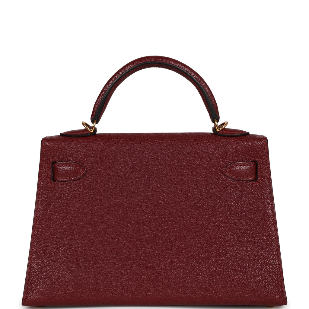 Top Quality Hermes Kelly 20 Rouge Grenat Chevre Gold Hardware