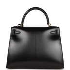 Hermes Kelly Sellier 28 Black Box Gold Hardware