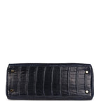 Top Quality Hermes Kelly Retourne 28 Bleu Indigo Matte Niloticus Crocodile Gold Hardware