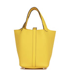 Hermes Picotin Lock 18 Jaune de Naples Clemence Palladium Hardware