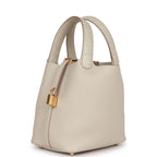 Hermes Picotin Lock 18 Beton Matte Alligator and Clemence Touch Gold Hardware