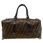 FENDI Boston Duffel bag canvas Brown vintage Zucca unisex(Unisex)