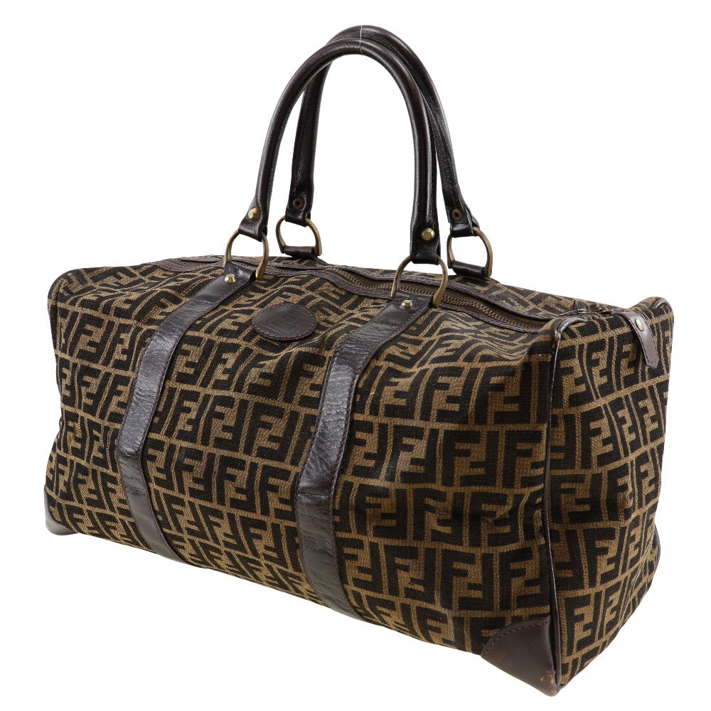 FENDI Boston Duffel bag canvas Brown vintage Zucca unisex(Unisex)
