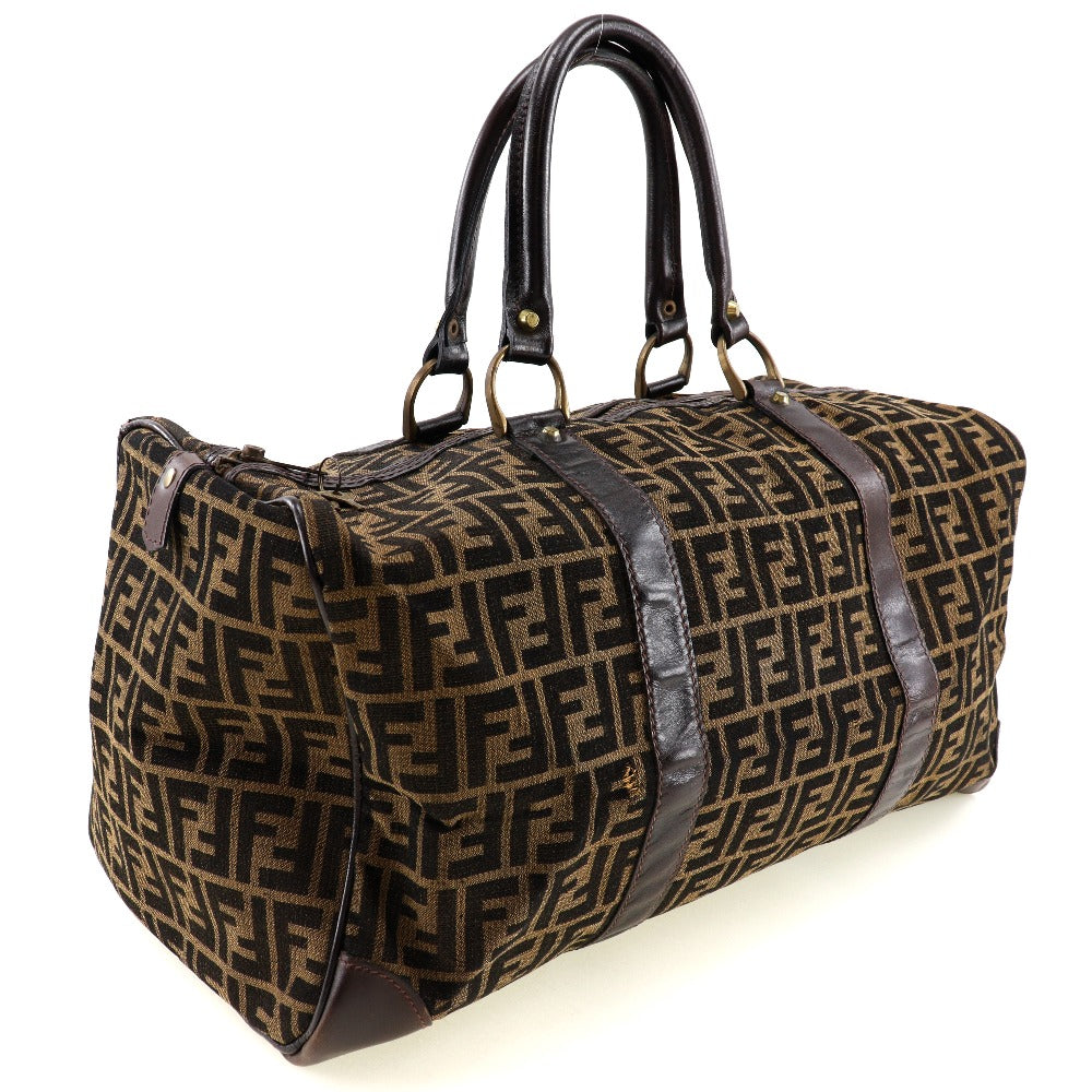 FENDI Boston Duffel bag canvas Brown vintage Zucca unisex(Unisex)