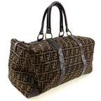 FENDI Boston Duffel bag canvas Brown vintage Zucca unisex(Unisex)