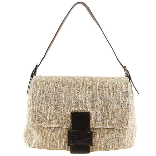 Fendi Mamma Bucket Leather Bead Shoulder Bag