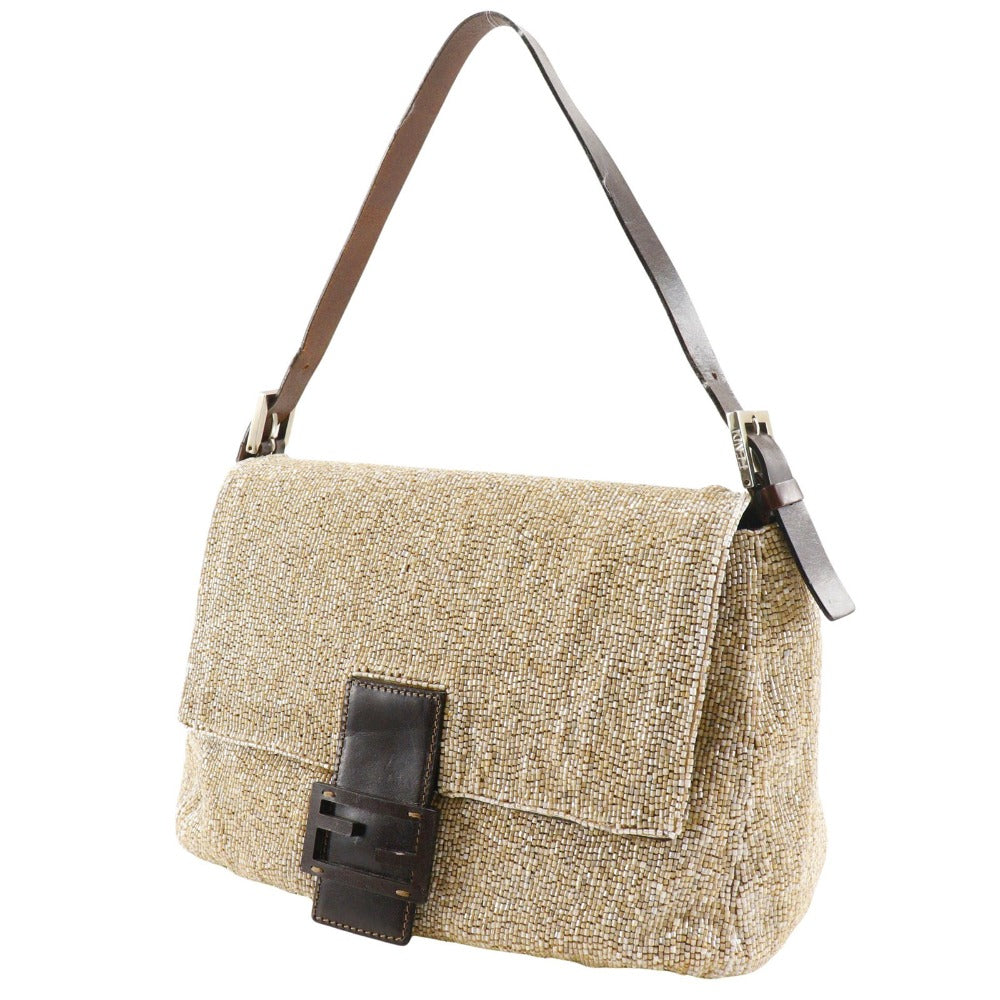 Fendi Mamma Bucket Leather Bead Shoulder Bag