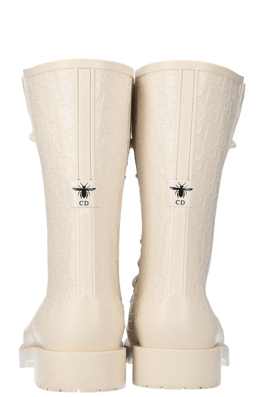 CHRISTIAN DIOR Urban D-Ankle Rubber Boots Oblique Ivory