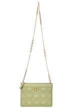 CHRISTIAN DIOR Caro Zipped Pouch with Chain Cedar