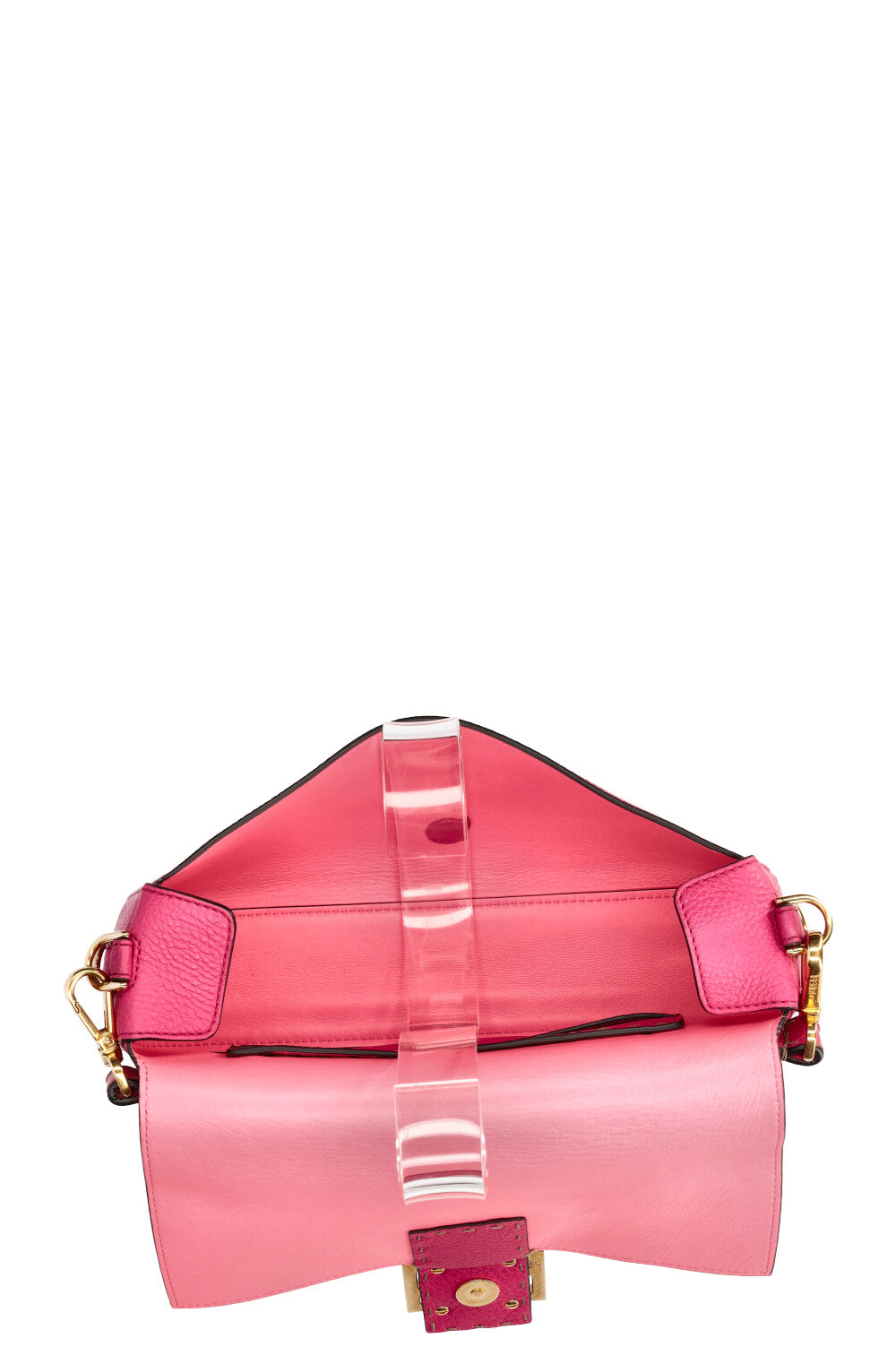 FENDI Baguette Bag Selleria Leather Pink