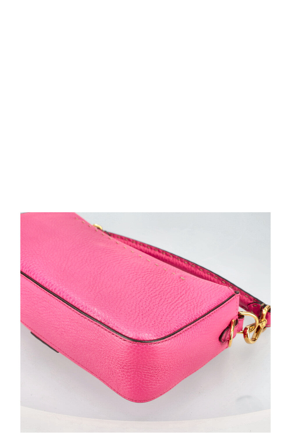 FENDI Baguette Bag Selleria Leather Pink