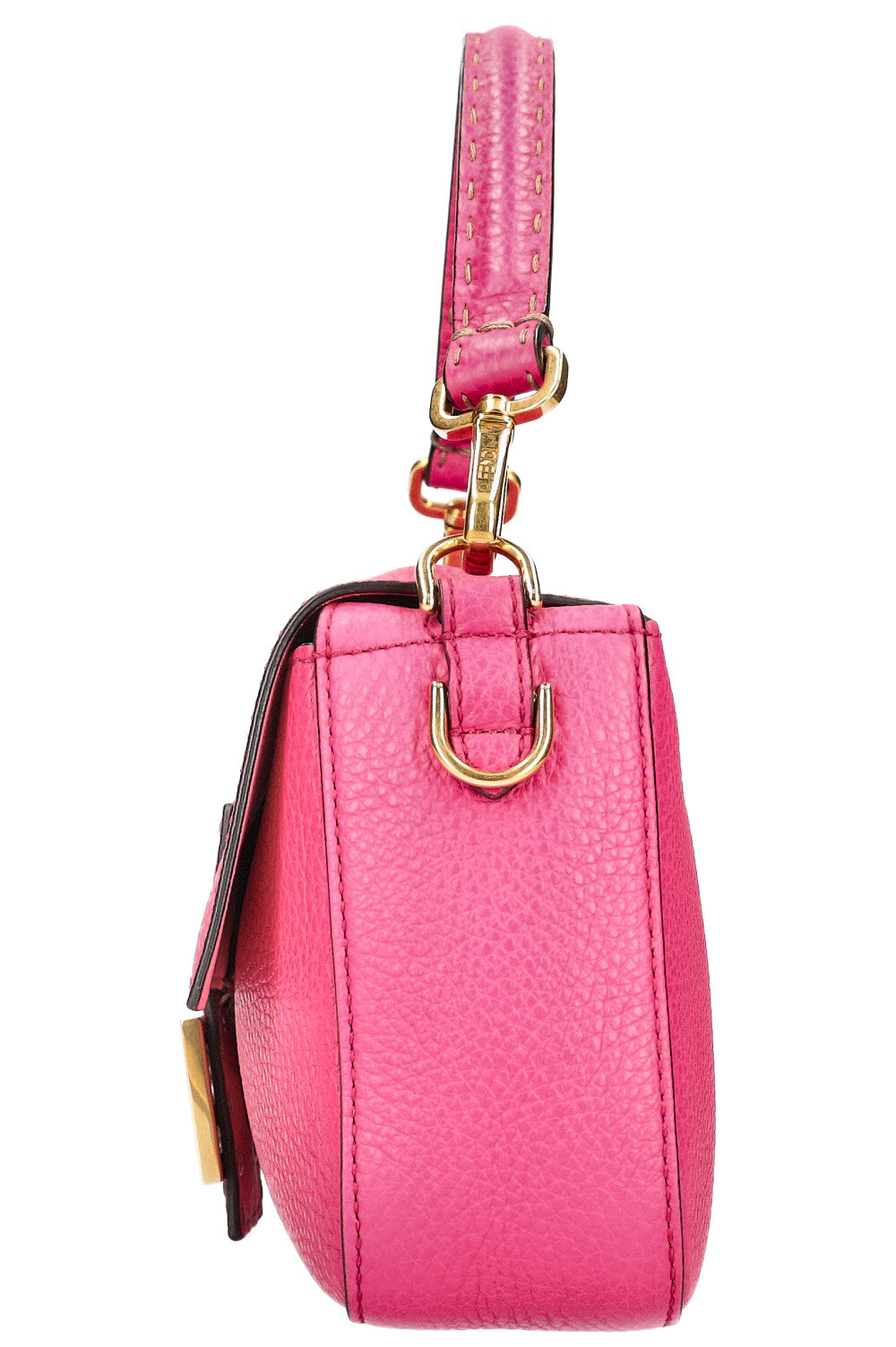 FENDI Baguette Bag Selleria Leather Pink