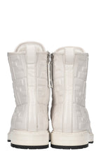 FENDI Zucca Embossed Combat Boots White
