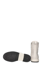 FENDI Zucca Embossed Combat Boots White