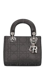 CHRISTIAN DIOR Mini Lady Dior Bag Cannage Strass Satin Black