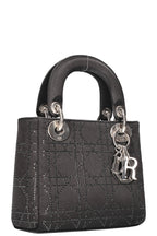 CHRISTIAN DIOR Mini Lady Dior Bag Cannage Strass Satin Black