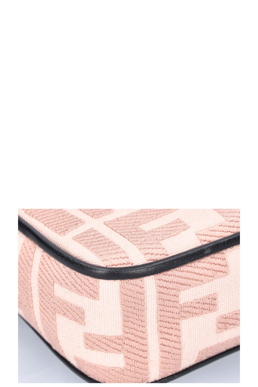 FENDI Baguette NM Zucca Embroidered Canvas Pink