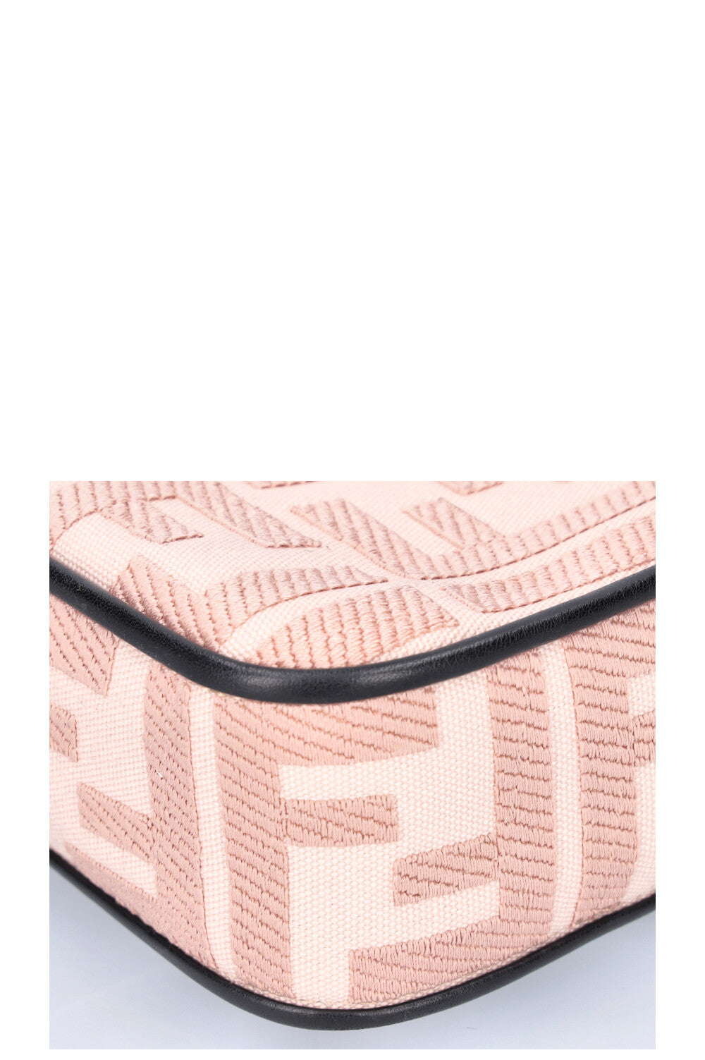 FENDI Baguette NM Zucca Embroidered Canvas Pink