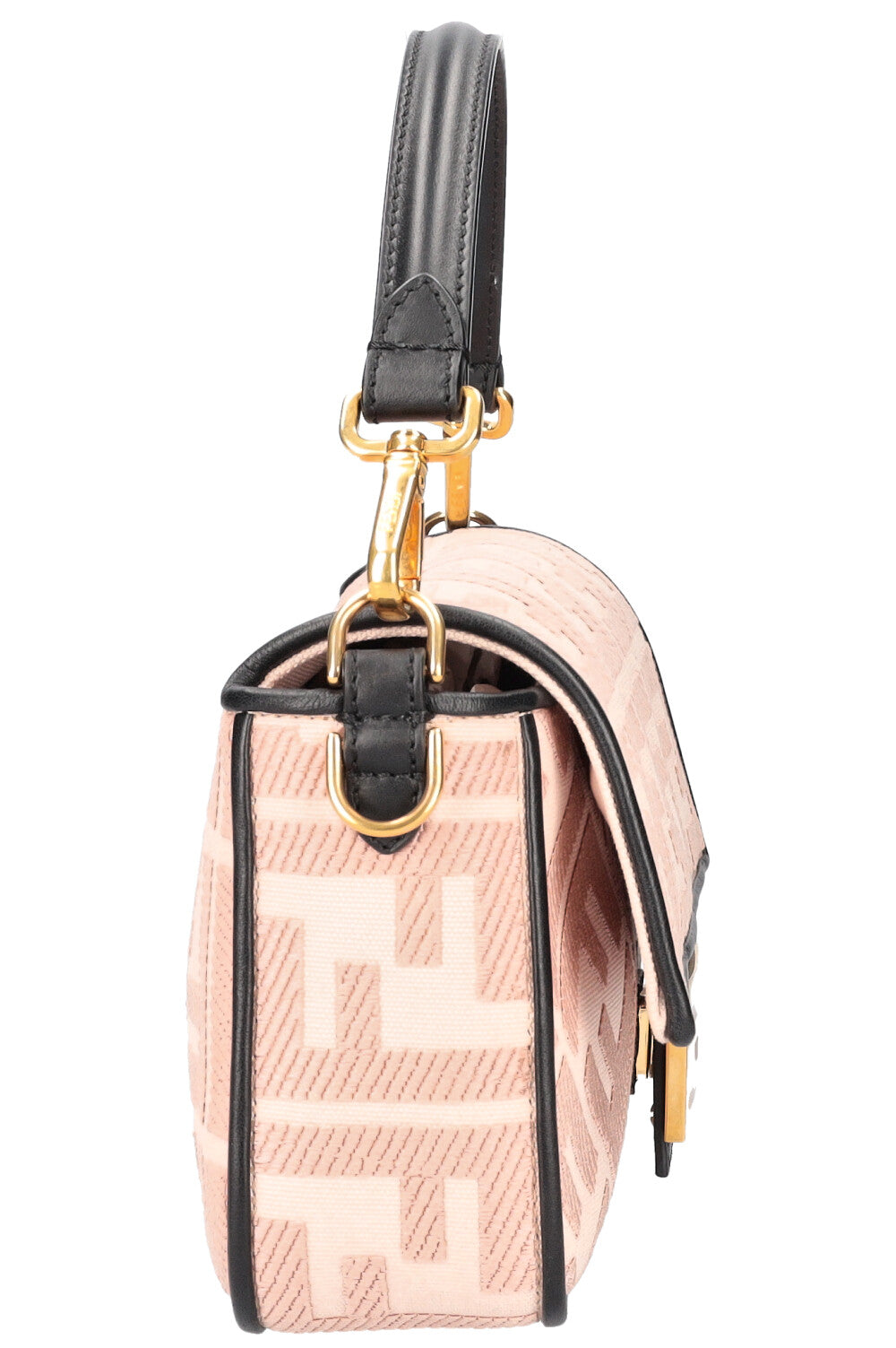 FENDI Baguette NM Zucca Embroidered Canvas Pink