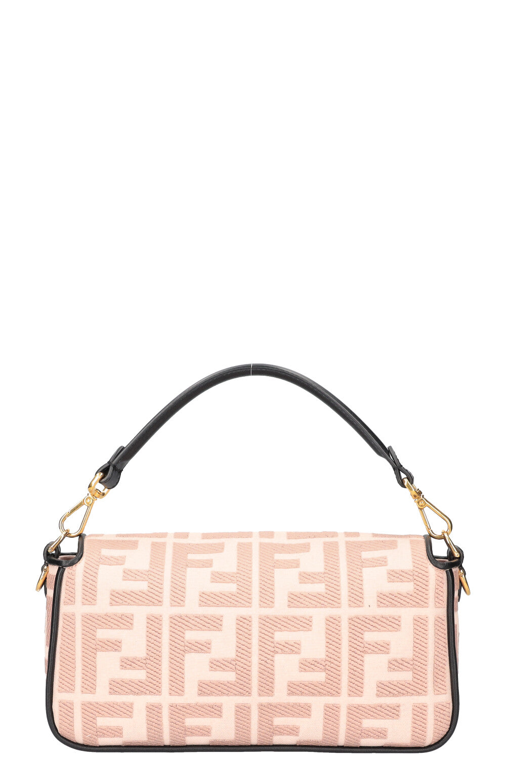 FENDI Baguette NM Zucca Embroidered Canvas Pink
