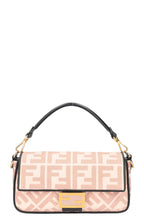 FENDI Baguette NM Zucca Embroidered Canvas Pink