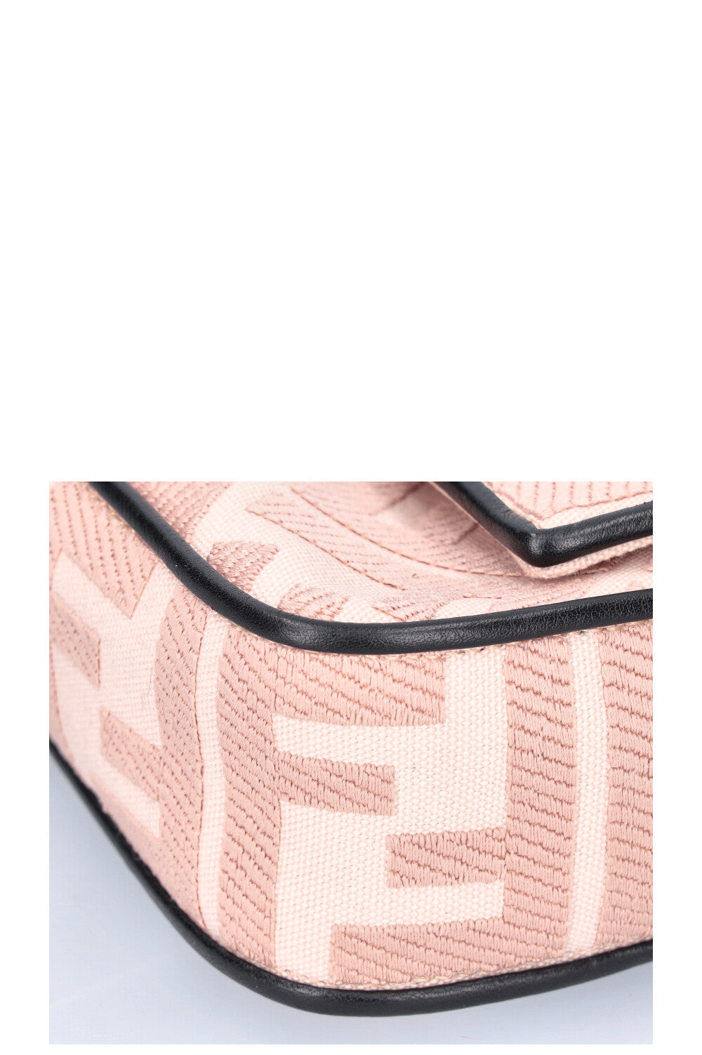 FENDI Baguette NM Zucca Embroidered Canvas Pink