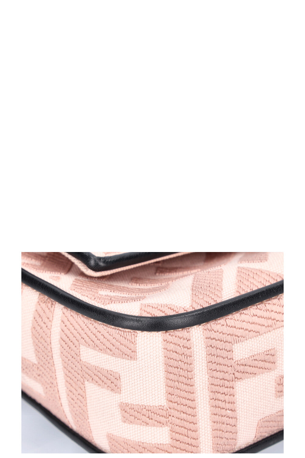 FENDI Baguette NM Zucca Embroidered Canvas Pink