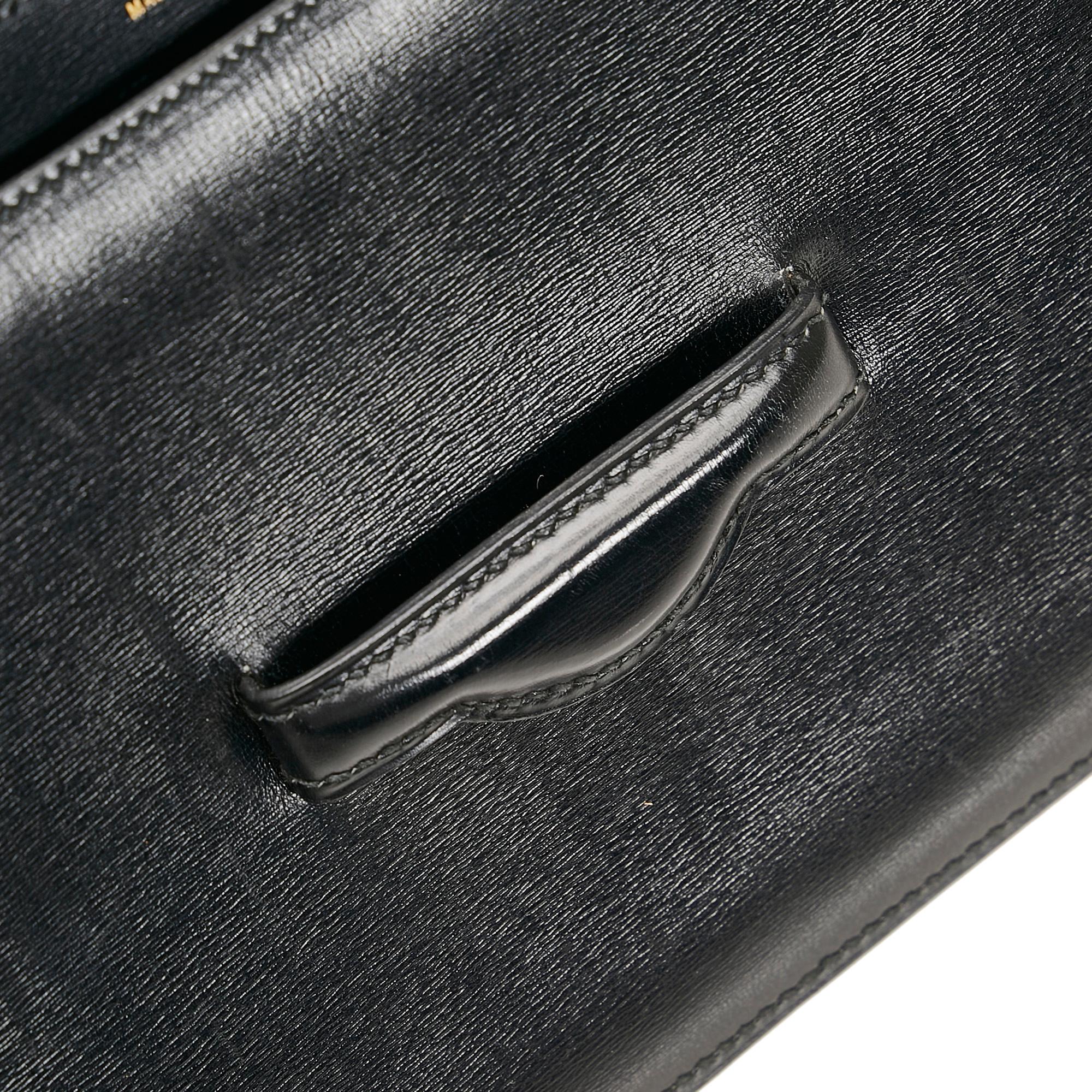 Hermes Box Calf Leather Clutch Bag (SHG-tVRJO2)