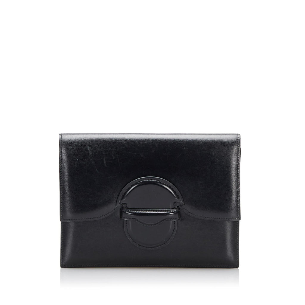 Hermes Box Calf Leather Clutch Bag (SHG-tVRJO2)