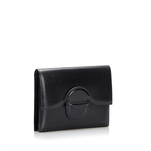 Hermes Box Calf Leather Clutch Bag (SHG-tVRJO2)