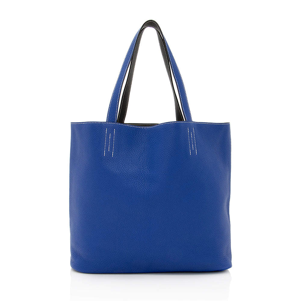 Hermes Clemence Leather Double Sens 45 Tote (SHF-20430)